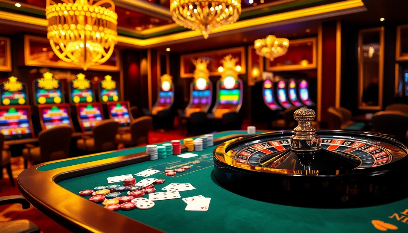 Engaged players strategizing their moves at a luxurious casino table, emphasizing win 55 as they play cards.