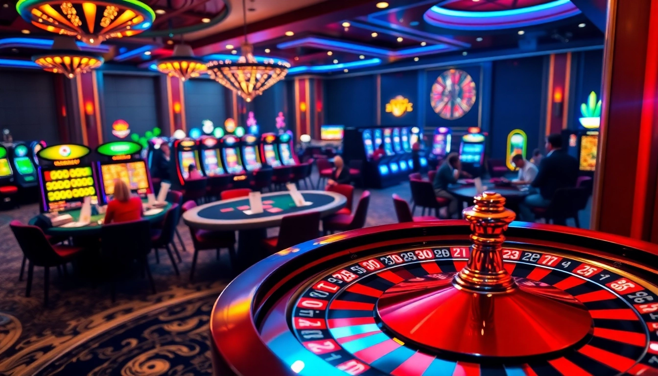 Enjoying thrilling games at https://sumvip.mom/ in a luxurious casino atmosphere with poker, roulette, and slots.