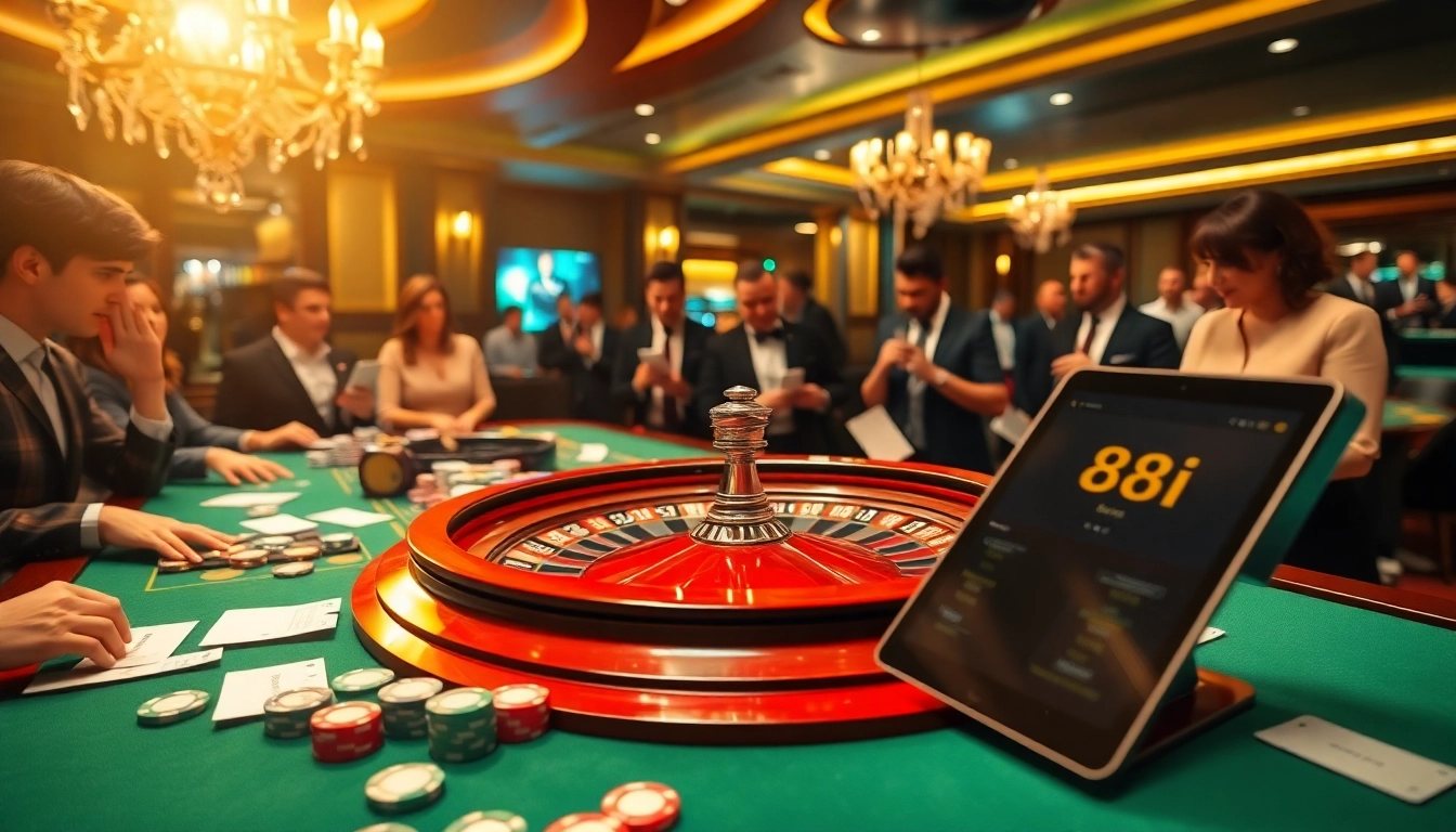 Experience the thrill of 88i bet at an elegant casino with roulette and exciting gameplay.