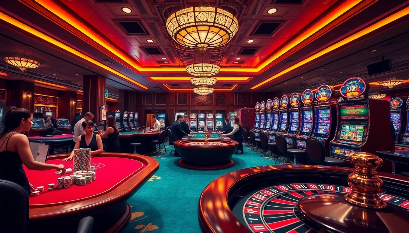 Experience thrilling gameplay at NK88 Com with vibrant casino tables, cards, and exciting slot machines.