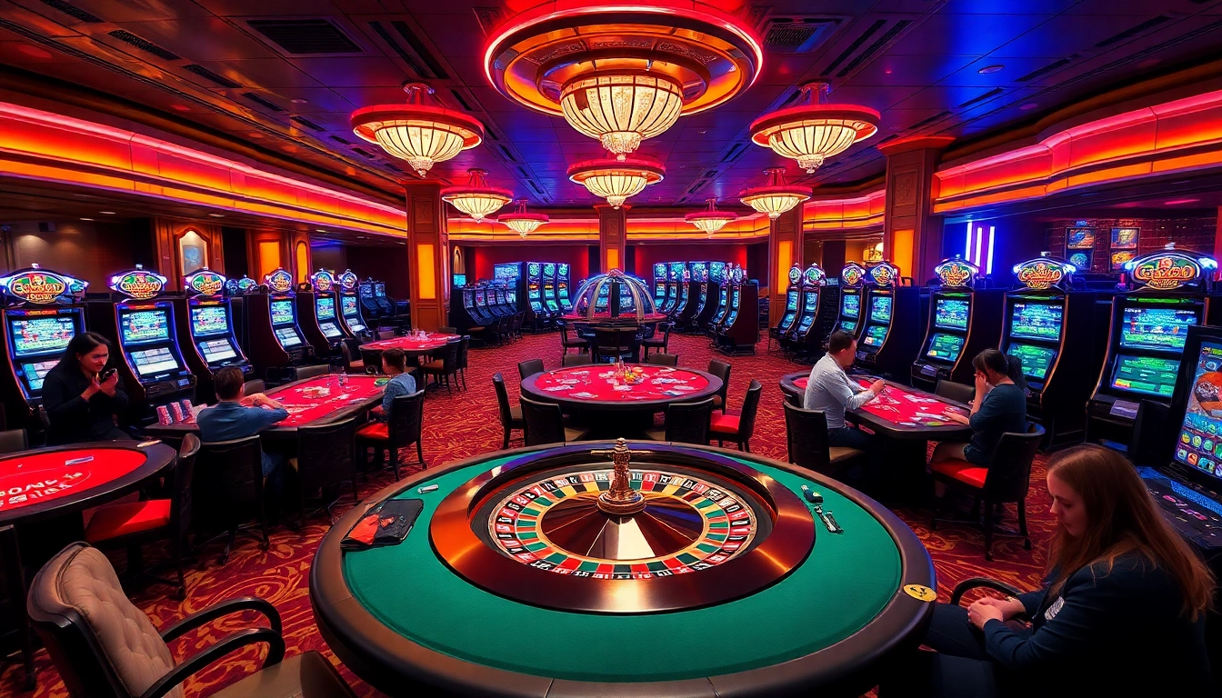 Players enjoying the excitement of Go99 gaming at a luxurious casino table with vibrant atmosphere.