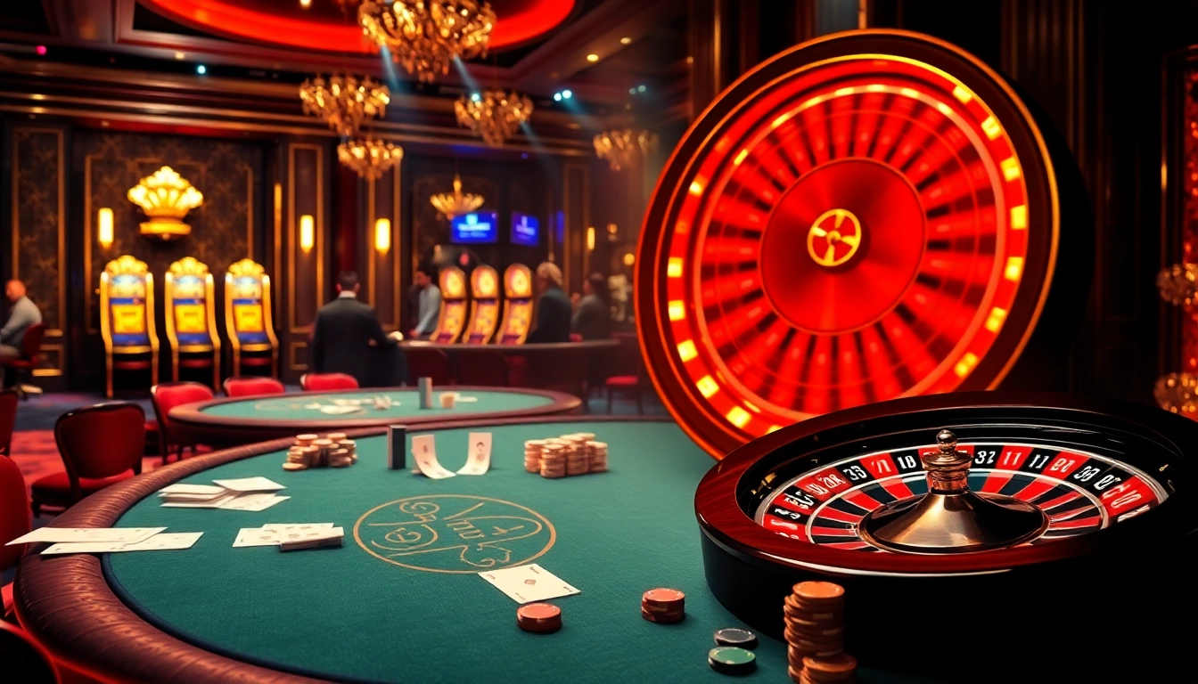 Experience the thrill of gaming at rr88com with vibrant casino tables and players enjoying their bets.