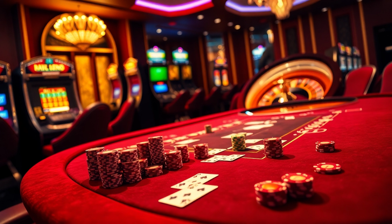 Experience high-stakes excitement at https://bl555.family/ with poker chips and vibrant casino scenes.