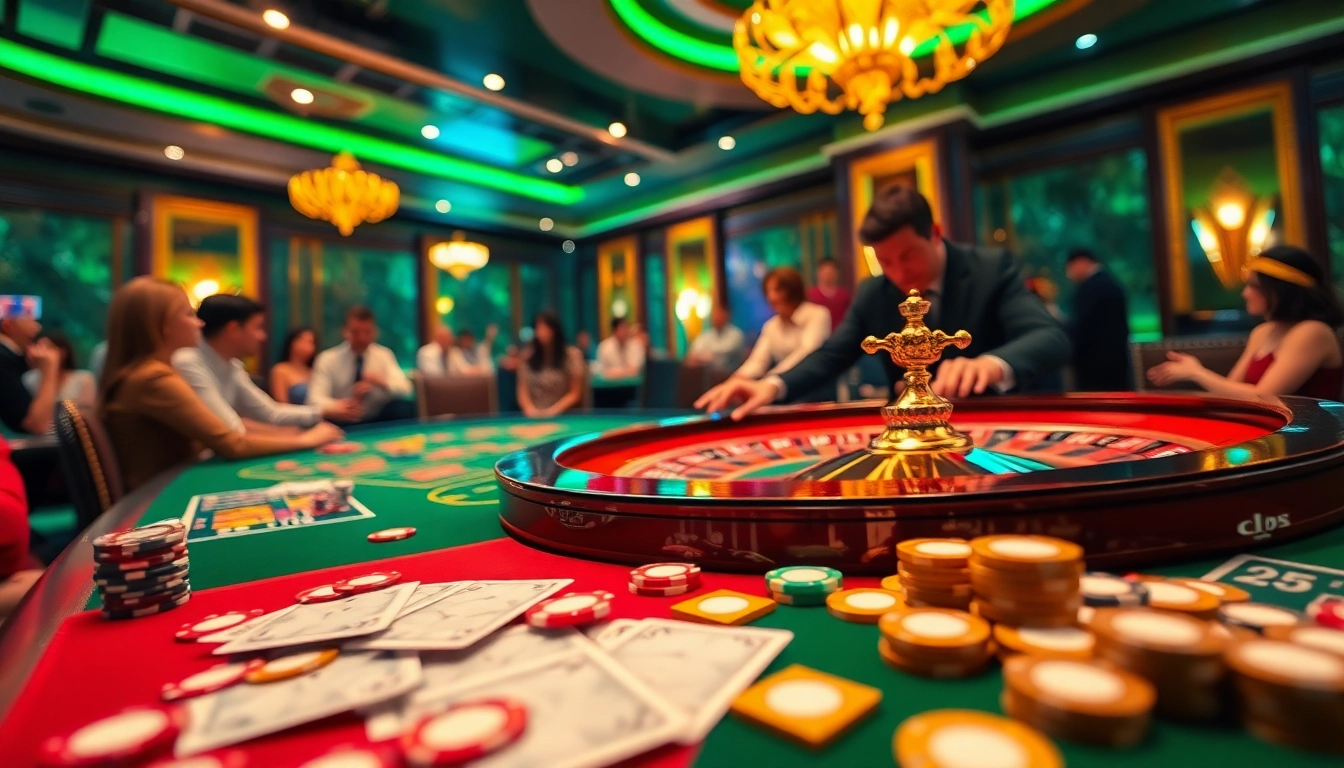 Engaged players at https://bl555.design/ casino table, with poker cards and chips in an exciting atmosphere.