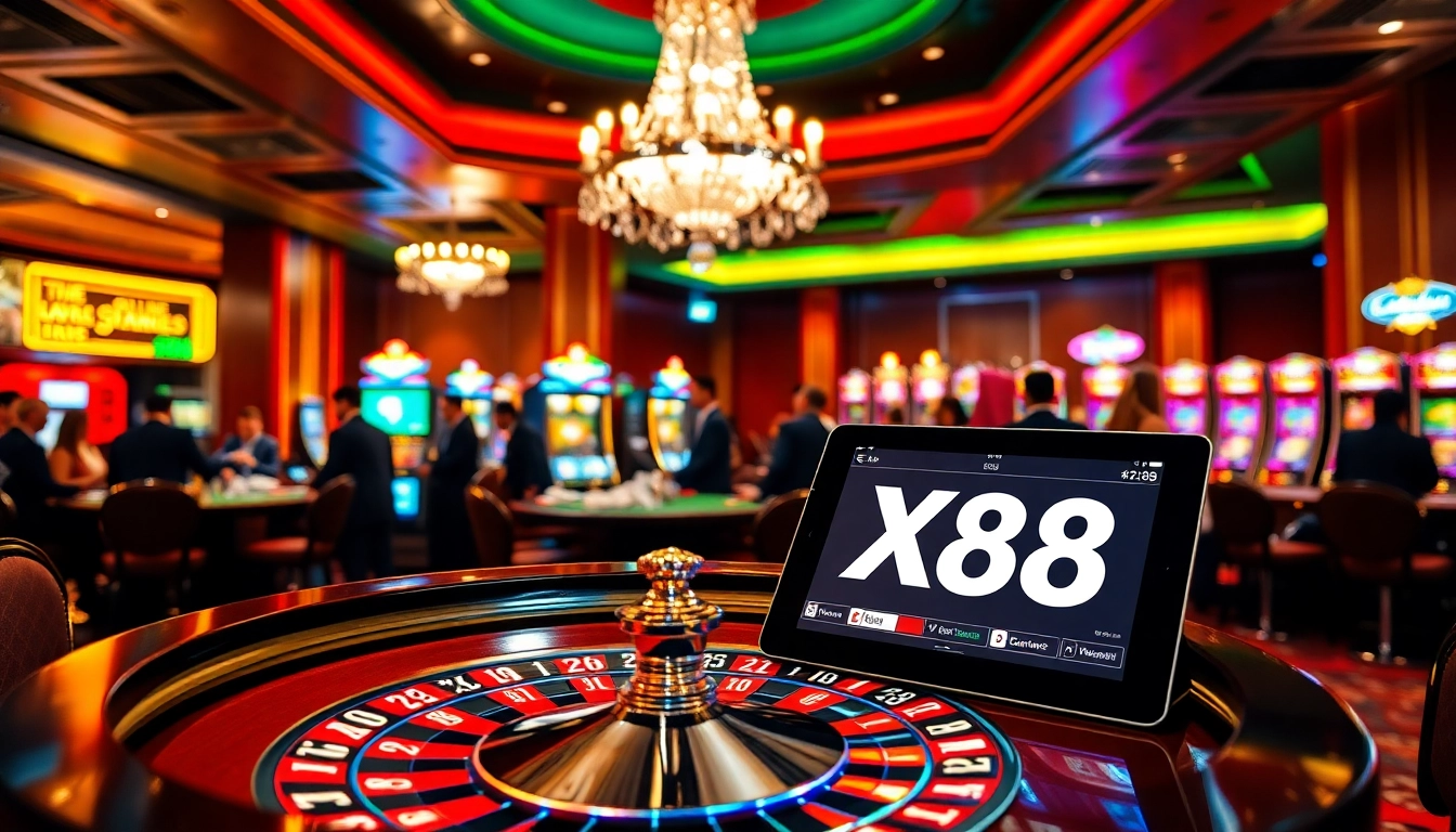X88 offers an engaging casino experience with lively roulette and poker games.