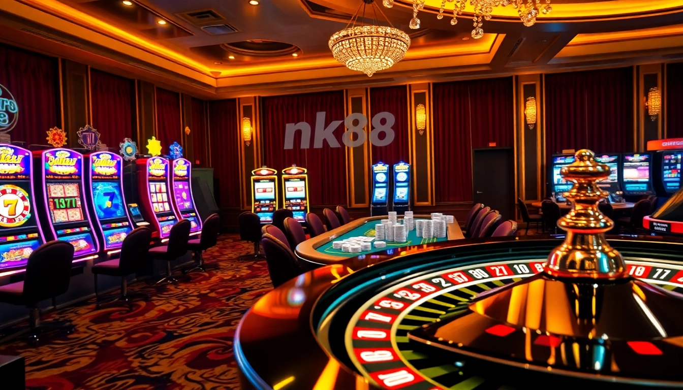 Nk88 offers a vibrant casino experience with exciting slot machines and poker games.