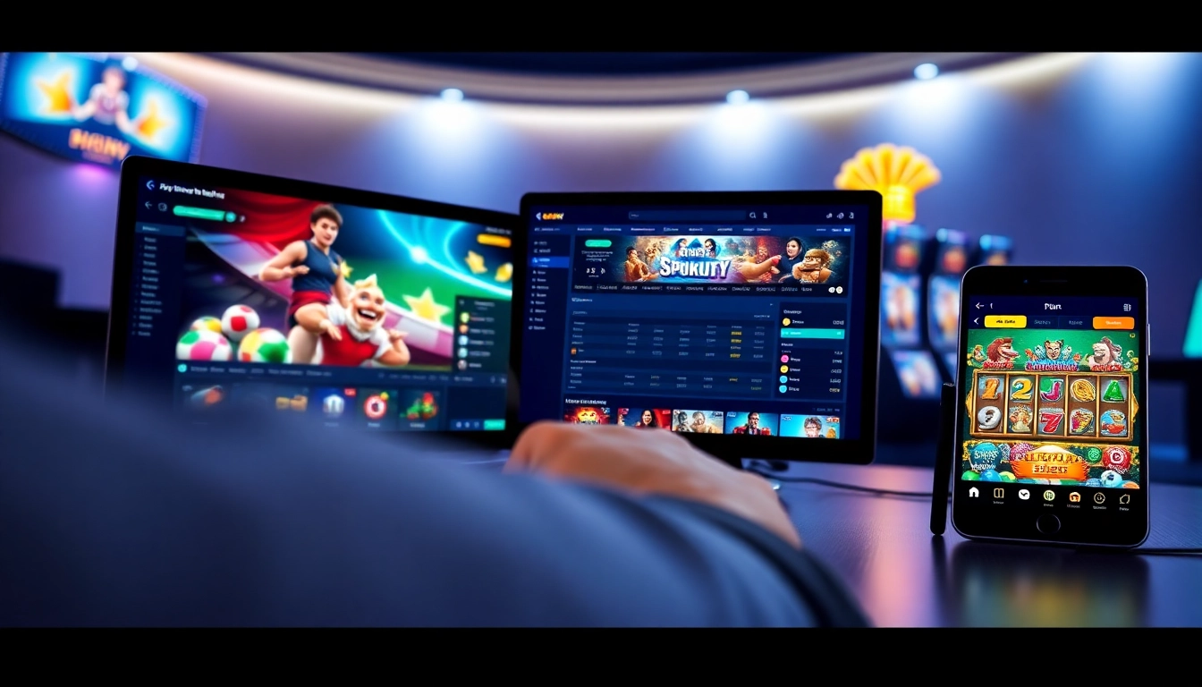 Engaging scene of a user interacting with 98winwin.live's online betting platform featuring vibrant game graphics.