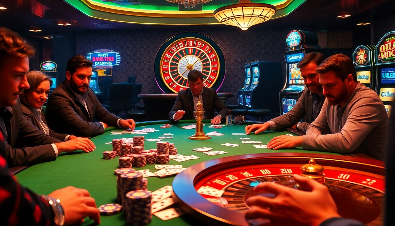 Experience the thrill of winning at http://8kbet.ink/ with vibrant casino visuals showcasing poker, roulette, and slot machines.