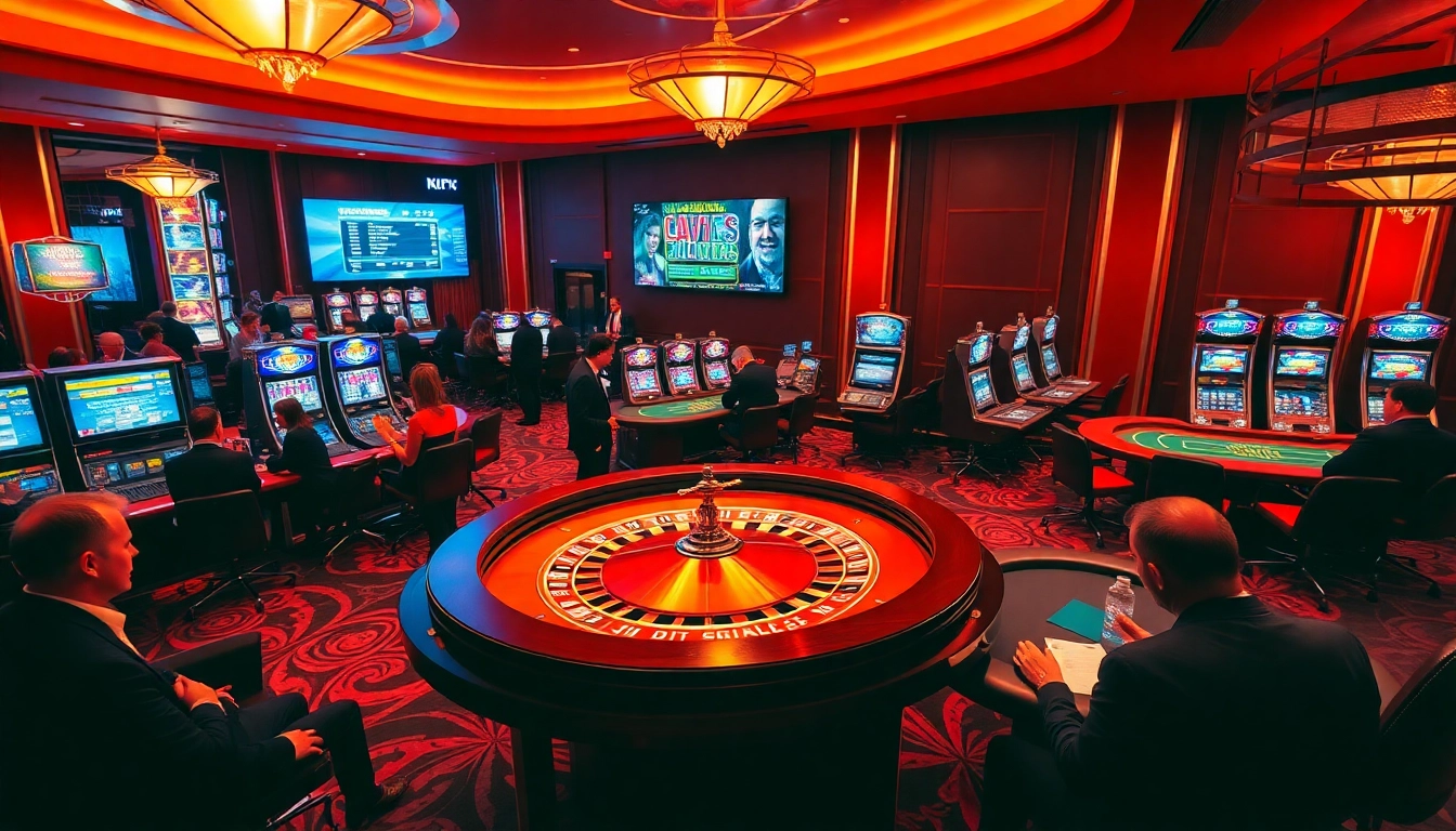 Experience the excitement at KJC's luxurious casino with roulette tables and vibrant slot machines.