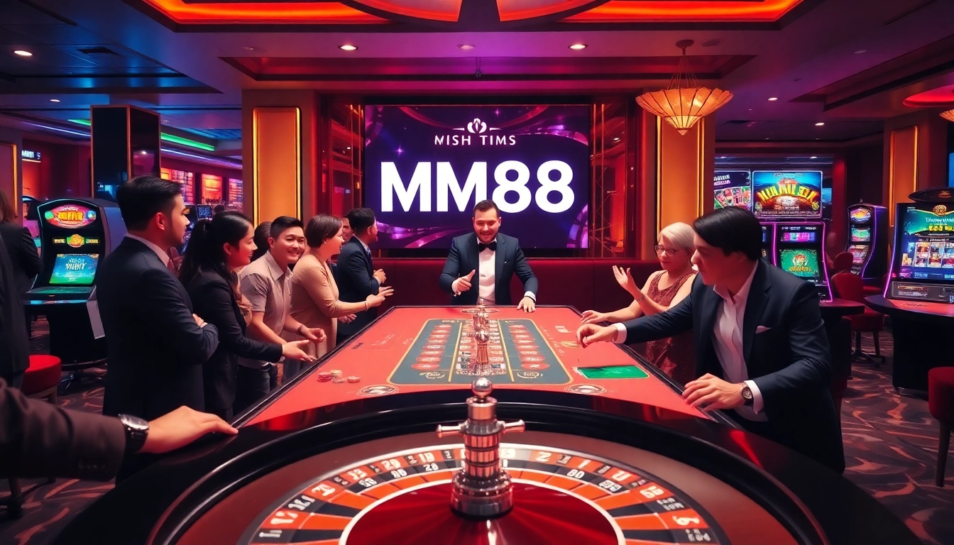 Experience the thrill of mm88 casino gaming with vibrant tables and excited players.