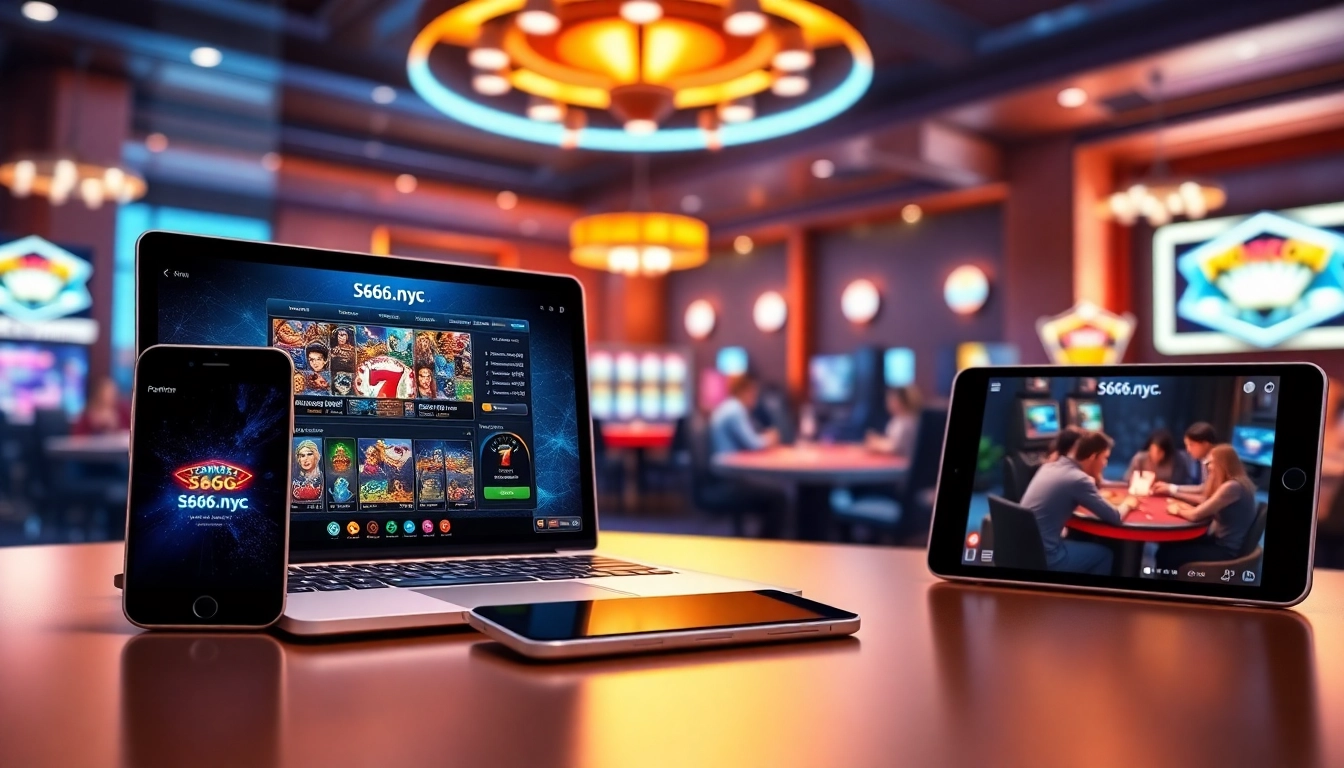 S666.nyc online gambling interface featuring modern devices and engaging games