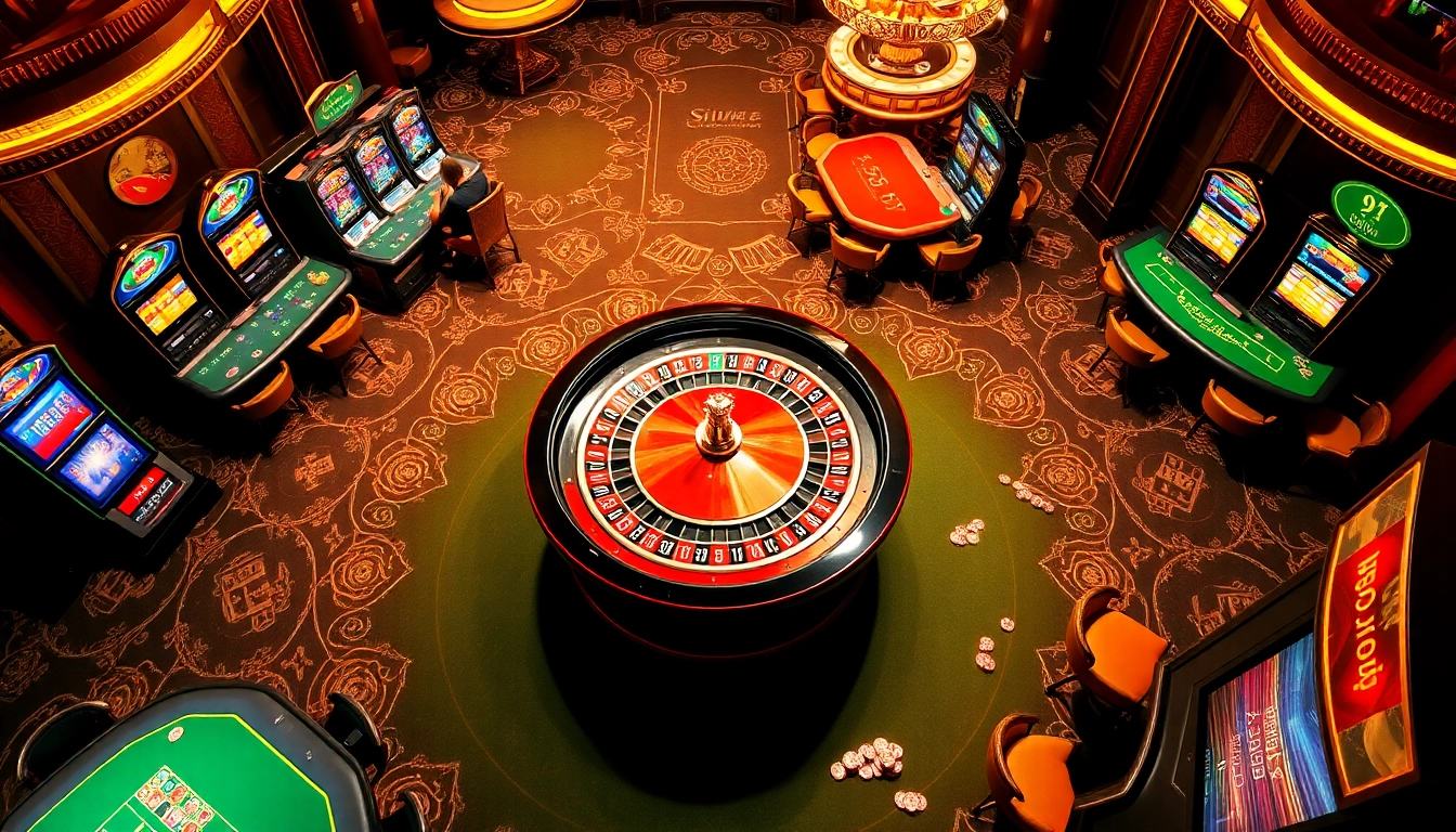 Players enjoying intense moments at siu88 casino tables amidst luxurious surroundings.