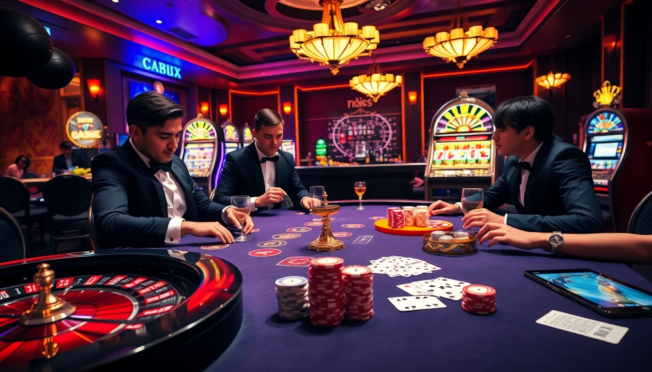 Experience high-stakes excitement at https://vn23.sa.com/ with players engaged at a luxury casino table.