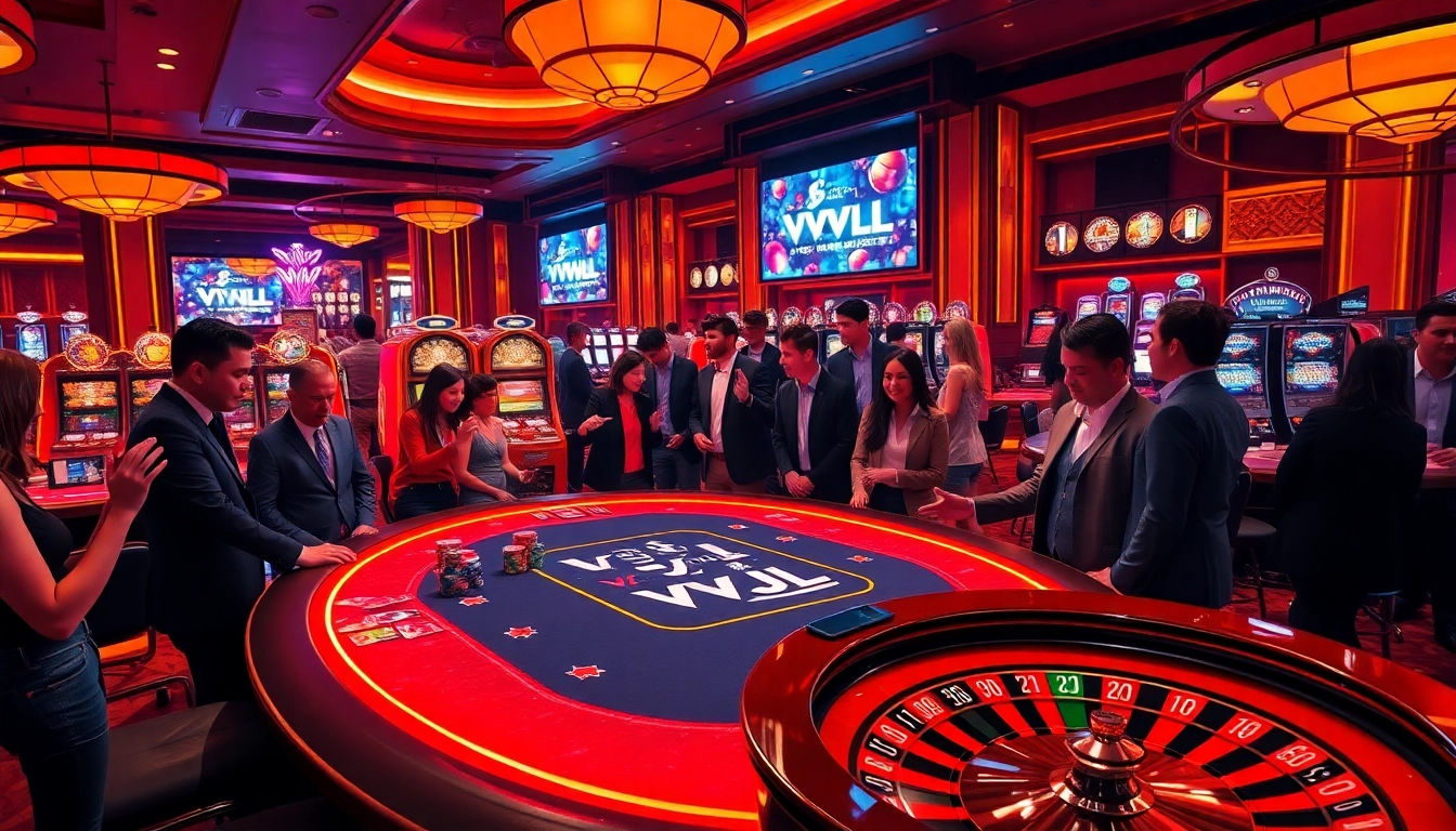 VVJL table game with poker chips and players enjoying their gambling experience.