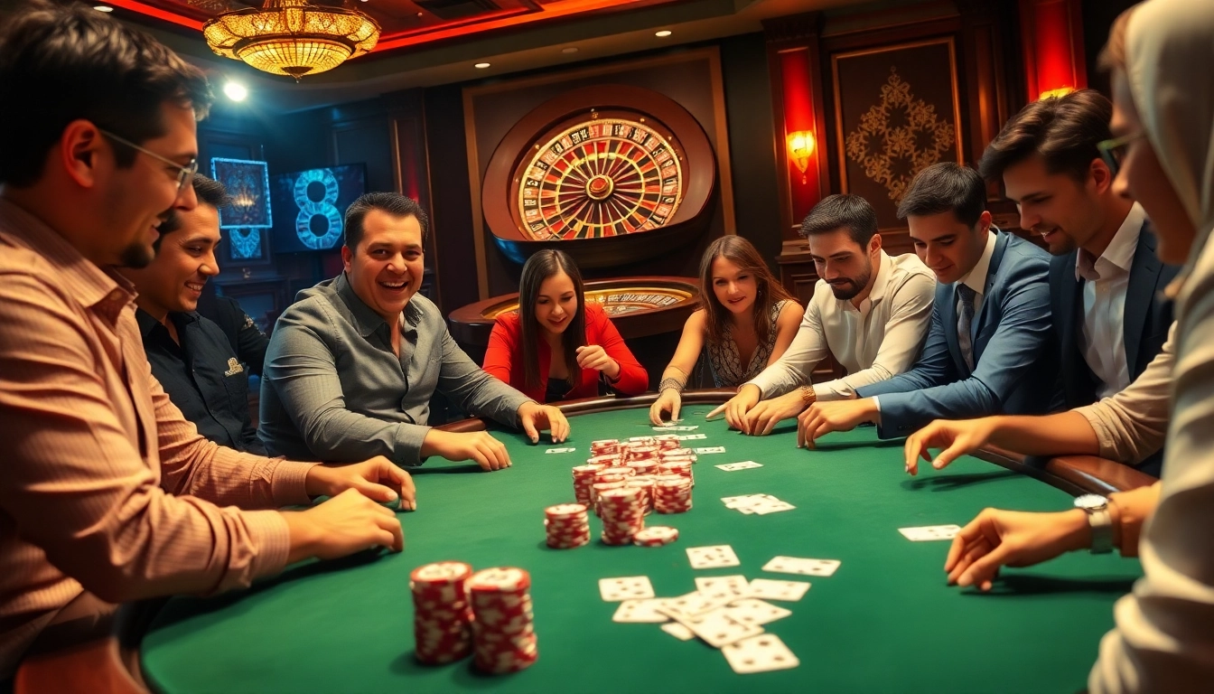 Trải nghiệm cảm giác hồi hộp của poker cược cao tại LUCK8 và LUCKY8 trong một sòng bạc sang trọng.