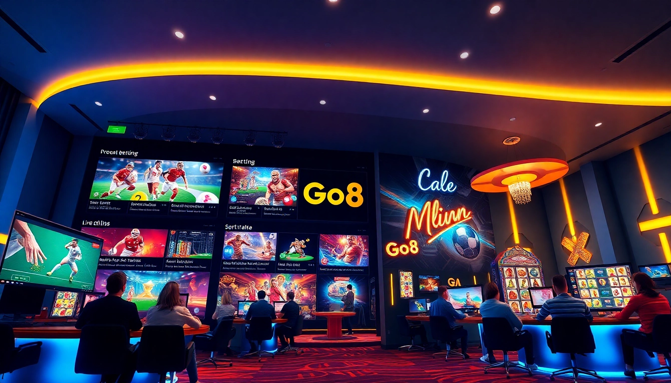 Engaging Go8 online gaming interface highlighting diverse betting options and modern design aesthetics.