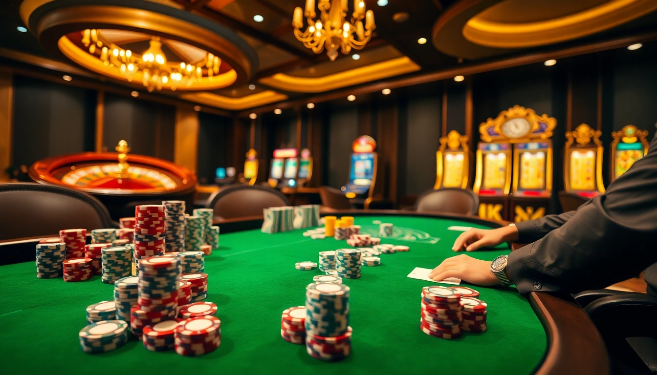 Experience high-stakes gaming action at https://rr88.navy/ with poker chips and casino tables.