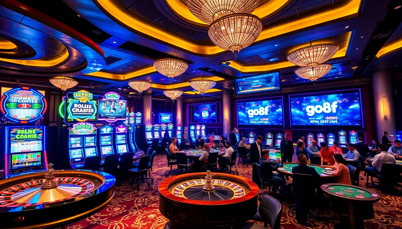 Gambling excitement at https://go8f.com/ with vibrant casino visuals and engaged players.