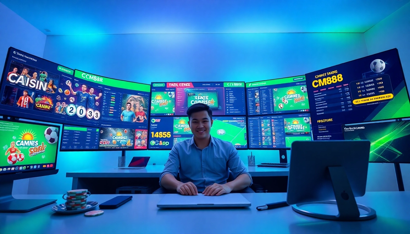 Engaging CM88 online gambling interface showcasing user-friendly games and promotions.